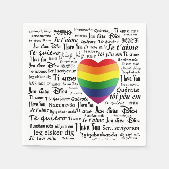 LGBT I Love You Napkin (Front)