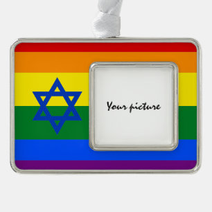 LGBT Israel Silver Plated Framed Ornament