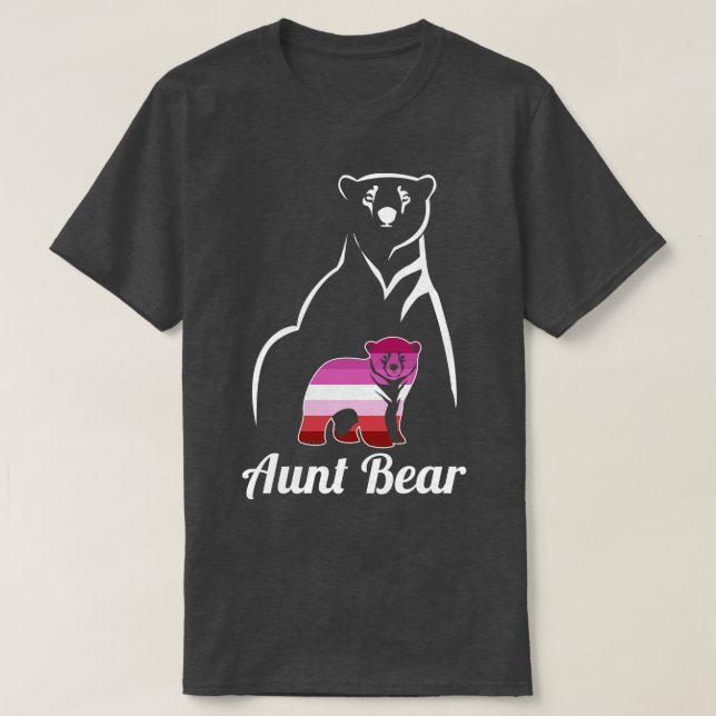 LGBT Lesbian Aunt Bear Lesbian Pride Flag T-Shirt (Design Front)