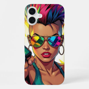 LGBT Lesbian Mohawk Uppercut Pop Art iPhone 16 Plus Case