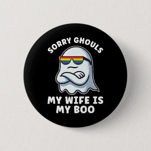 Lgbt Lesbian Pride Halloween Ghost Women My Wife I 6 Cm Round Badge