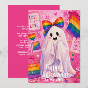 🎃🌈 LGBT Lesbian Wife Halloween Love card