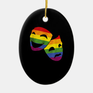 LGBT LGBTQ Queer Actor Actress Rainbow Theatrical Ceramic Ornament