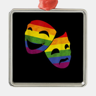 LGBT LGBTQ Queer Actor Actress Rainbow Theatrical Metal Ornament