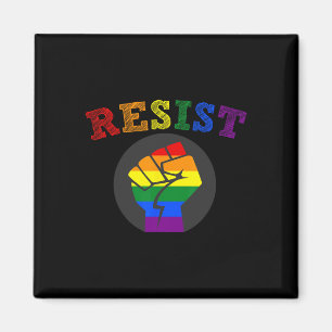 Lgbt Liberal Gay Pride Rainbow Resist Fist Tee- Fe Magnet