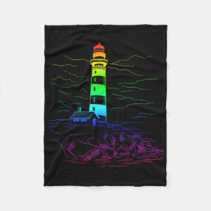 Lgbt Lighthouse Homoual Boating Seaside Rainbow Sa Fleece Blanket