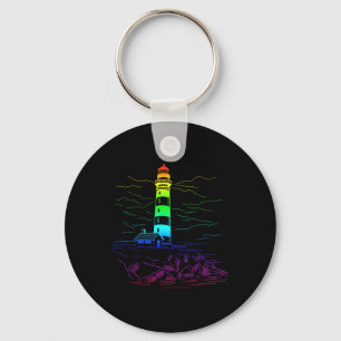 Lgbt Lighthouse Homoual Boating Seaside Rainbow Sa Key Ring