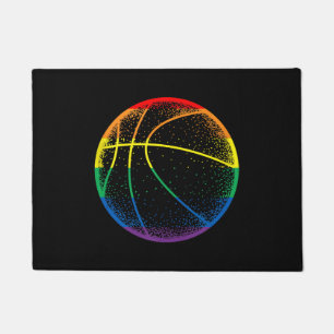 LGBT Love Colorfull Rainbow Basketball Gay Pride Doormat