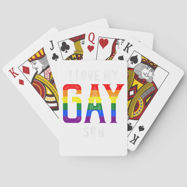 LGBT Love Gay Son - Gay Pride Outfit Gay Pride Par Playing Cards (Back)