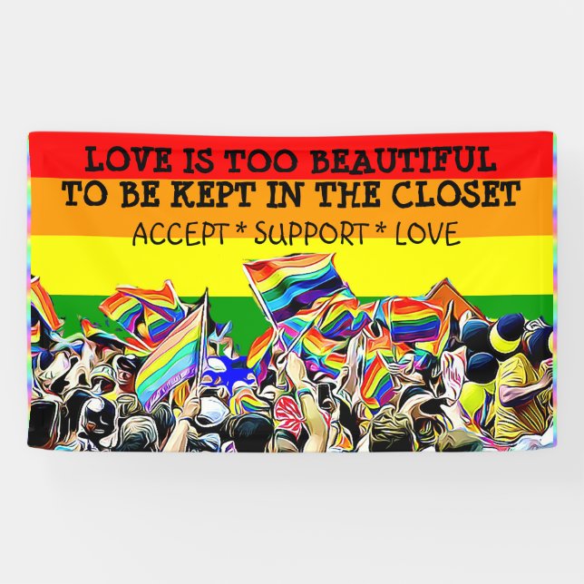 LGBT Love is Beautiful Parade Rainbow BANNER (Horizontal)