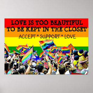 LGBT Love is Beautiful Parade Rainbow POSTER
