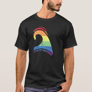 Lgbt Love My Girlfriend  Half Heart For Gay Couple T-Shirt