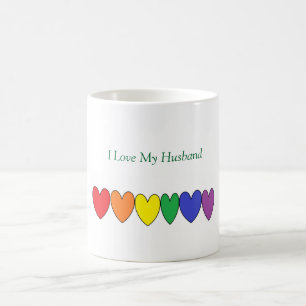 LGBT love my husband mug