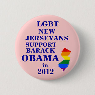 LGBT New Jerseyans for Obama 2012 6 Cm Round Badge