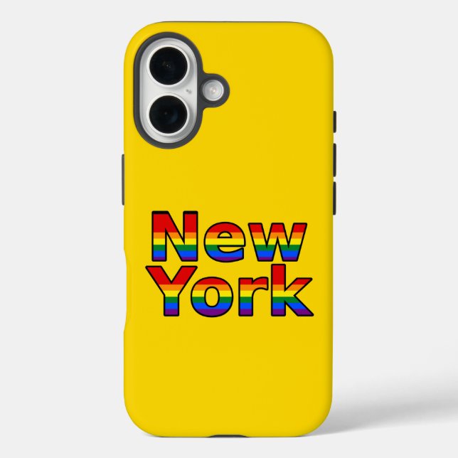 LGBT New York Rainbow text Case-Mate iPhone Case (Back)