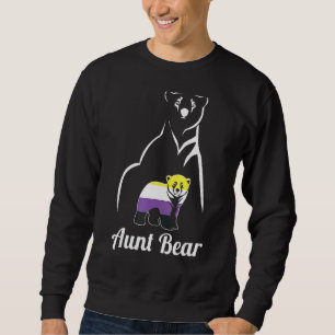 Lgbt Non Binary Aunt Bear Enby Non Binary Pride Sweatshirt