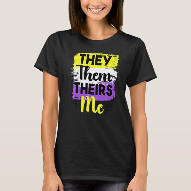 Lgbt Non Binary Pride They Them Nonbinary Genderqu T-Shirt (Front)