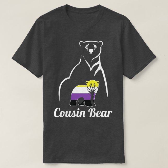 LGBT NonBinary Cousin Bear Enby Non Binary Pride T-Shirt (Design Front)
