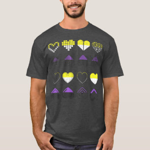 LGBT Nonbinary Flag Hearts Pride Month Agender Non T-Shirt