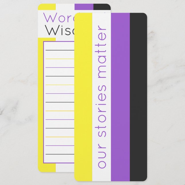 LGBT Nonbinary Flag Yellow Purple Bookmark (Front/Back)