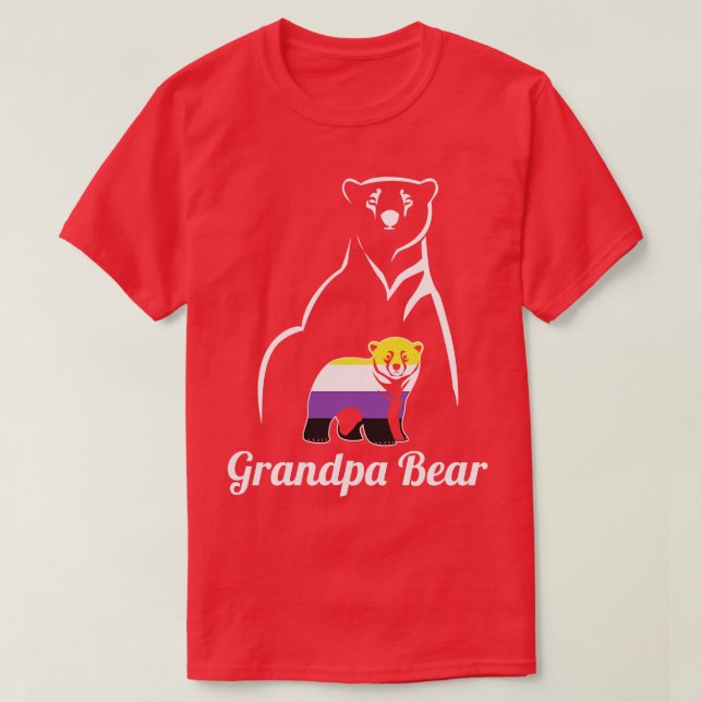 LGBT NonBinary Grandpa Bear Enby Non Binary Pride T-Shirt (Design Front)