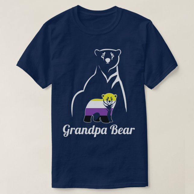 LGBT NonBinary Grandpa Bear Enby Non Binary Pride T-Shirt (Design Front)