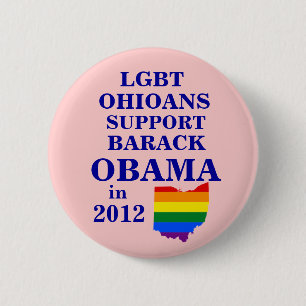 LGBT Ohioans Connecticut for Obama 2012 6 Cm Round Badge