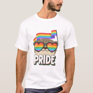LGBT Otter Gay Pride LGBTQ Rainbow Flag Sunglasses T-Shirt