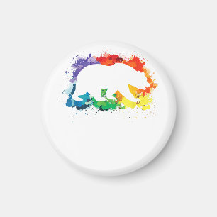 LGBT Paint Splatters Gay Bear Magnet