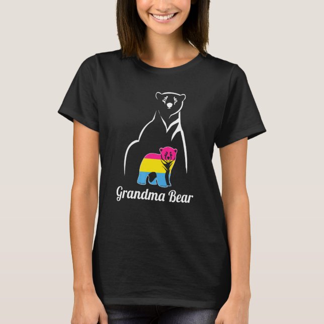 Lgbt Pansexual Grandma Bear Pan Pride Flag T-Shirt (Front)