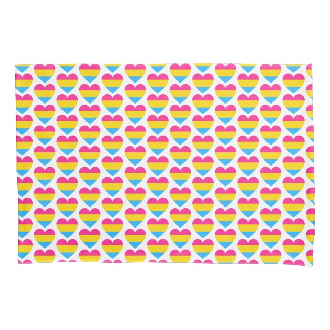 LGBT Pansexual Pride Heart Pattern Pillowcase (Front)