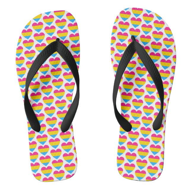 LGBT Pansexual Pride Heart Pattern Thongs (Footbed)
