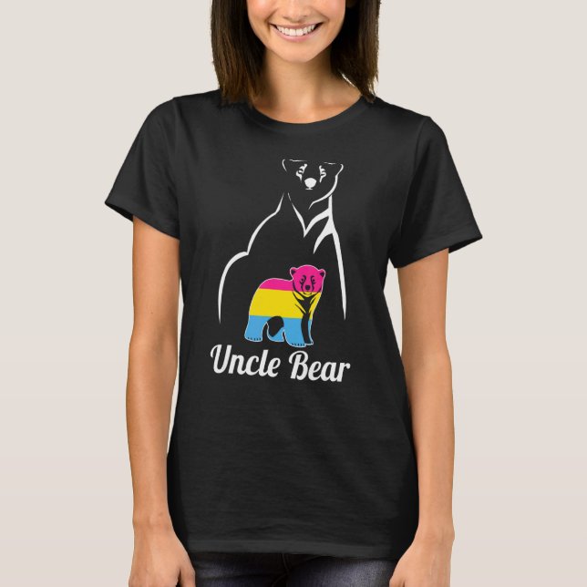 Lgbt Pansexual Uncle Bear Pan Pride Flag T-Shirt (Front)