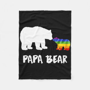 Lgbt Papa Bear Dad Lesbian Gay Biual Transgender Fleece Blanket