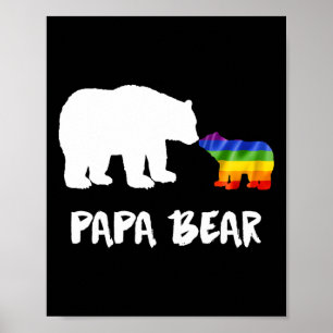 Lgbt Papa Bear Dad Lesbian Gay Biual Transgender Poster