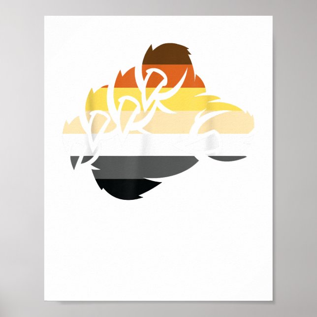 LGBT Papa Mens Gay Pride Month - Paw Gay Bear  Poster (Front)