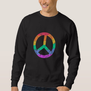 LGBT Peace Hippie Sign Rainbow Gay Lesbian Ally Di Sweatshirt