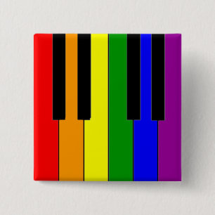 LGBT Piano Keys 15 Cm Square Badge