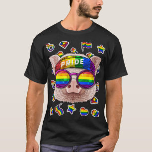 LGBT Pig Gay Pride Month Farm Animal Rainbow Lesbi T-Shirt