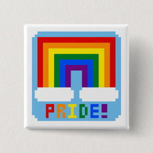 LGBT+ Pixel Pride 15 Cm Square Badge