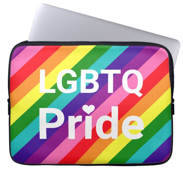 LGBT Pride 8 Stripe Rainbow Laptop Sleeve (Front)