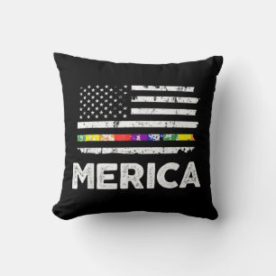 LGBT Pride American Flag T Shirt - 4th of July Gay Cushion