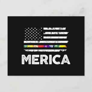 LGBT Pride American Flag T Shirt - 4th of July Gay Enclosure Card