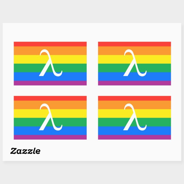 LGBT Pride and Activism Lambda Rectangular Sticker (Sheet)