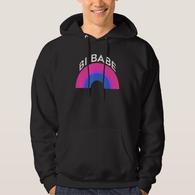 Lgbt Pride Bisexual Bi Babe Rainbow Support Equal Hoodie (Front)