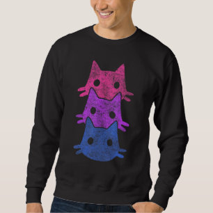 Lgbt Pride Bisexual Support Cat Rainbow Flag Sweatshirt