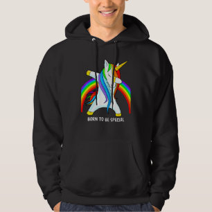 Lgbt Pride Born To Be Special Dabbing Unicorn Gay Hoodie