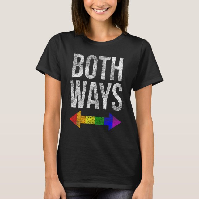 Lgbt Pride Both Ways Bisexual Rainbow Arrow Human  T-Shirt (Front)