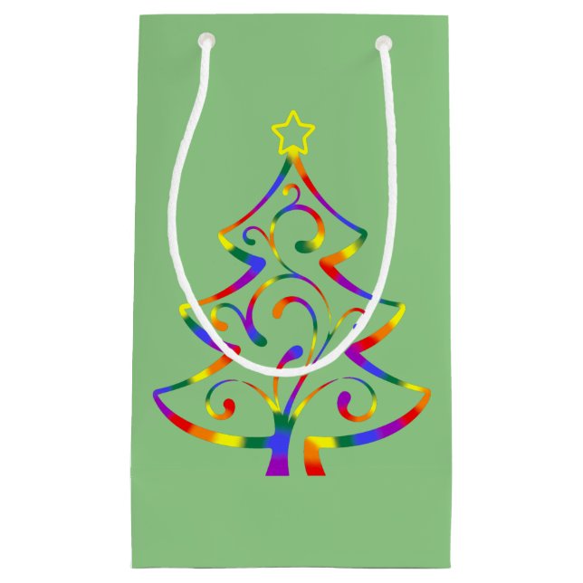 LGBT+ Pride Christmas Tree Gift Bag (Front)