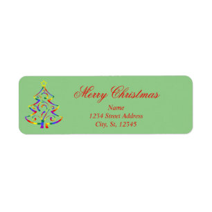 LGBT+ Pride Christmas Tree Return Address Labels